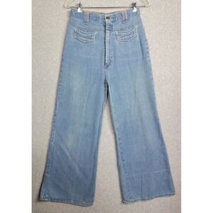Vintage High Waist Flare Leg Jeans Light Wash Blue WPL 10360 Size 13/14 1970s